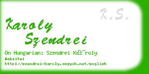 karoly szendrei business card